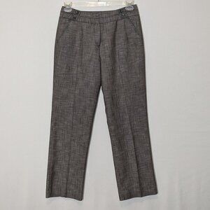 LARRY LEVINE "Stretch" Brown Mid-Rise Casual Career Zip Pants; Size 8